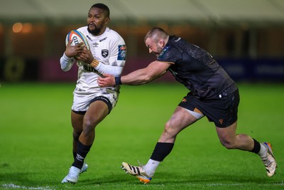 180426 - Ospreys v Hollywoodbets Sharks - United Rugby Championship - Manu Tshituka of Hollywoodbets Sharks