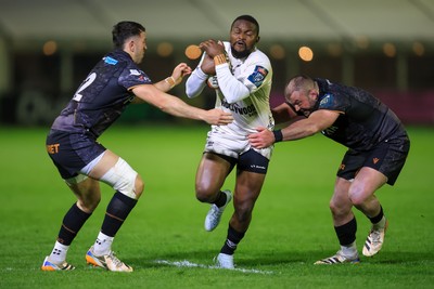 180426 - Ospreys v Hollywoodbets Sharks - United Rugby Championship - Manu Tshituka of Hollywoodbets Sharks