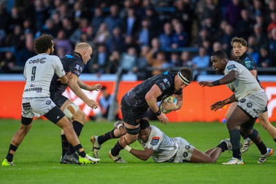180426 - Ospreys v Hollywoodbets Sharks - United Rugby Championship - James Ratti of Ospreys