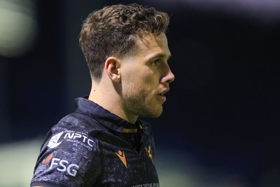 180426 - Ospreys v Hollywoodbets Sharks - United Rugby Championship - Kieran Hardy of Ospreys