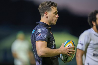 180426 - Ospreys v Hollywoodbets Sharks - United Rugby Championship - Kieran Hardy of Ospreys