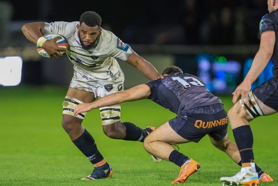 180426 - Ospreys v Hollywoodbets Sharks - United Rugby Championship - Manu Tshituka of Hollywoodbets Sharks