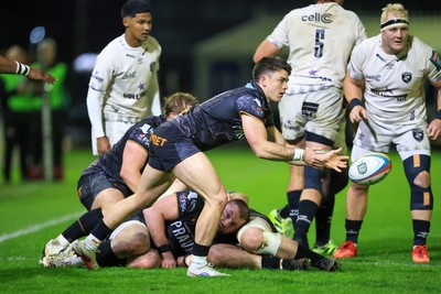 180426 - Ospreys v Hollywoodbets Sharks - United Rugby Championship - Reuben Morgan-Williams of Ospreys