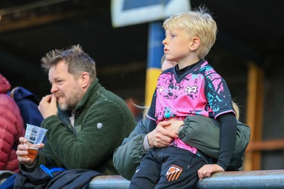 180426 - Ospreys v Hollywoodbets Sharks - United Rugby Championship - Young Ospreys fan