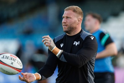 180426 - Ospreys v Hollywoodbets Sharks - United Rugby Championship - Ross Moriarity of Ospreys during the warm up