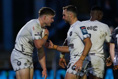 180426 - Ospreys v Hollywoodbets Sharks - United Rugby Championship - Ethan Hooker of Sharks is injured after scoring a try