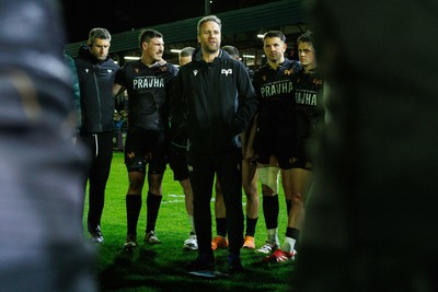 180426 - Ospreys v Hollywoodbets Sharks - United Rugby Championship - Ospreys head coach Mark Jones at the end of the match