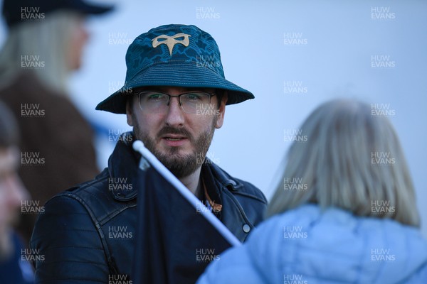 180426 - Ospreys v Hollywoodbets Sharks - United Rugby Championship - Ospreys fans