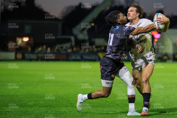 180426 - Ospreys v Hollywoodbets Sharks - United Rugby Championship - Andre Esterhuizen of Hollywoodbets Sharks