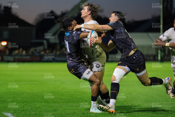 180426 - Ospreys v Hollywoodbets Sharks - United Rugby Championship - Andre Esterhuizen of Hollywoodbets Sharks