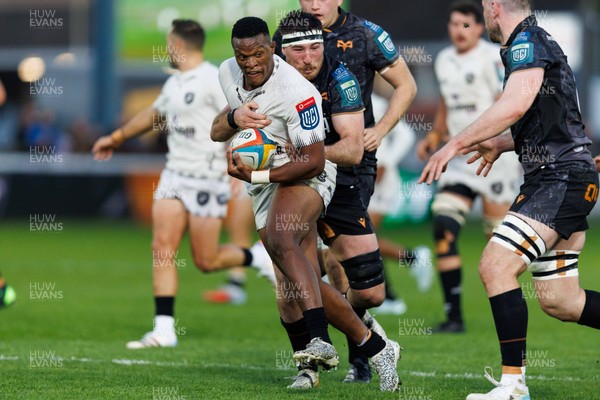 180426 - Ospreys v Hollywoodbets Sharks - United Rugby Championship - Manu Tshituka of Sharks on the charge