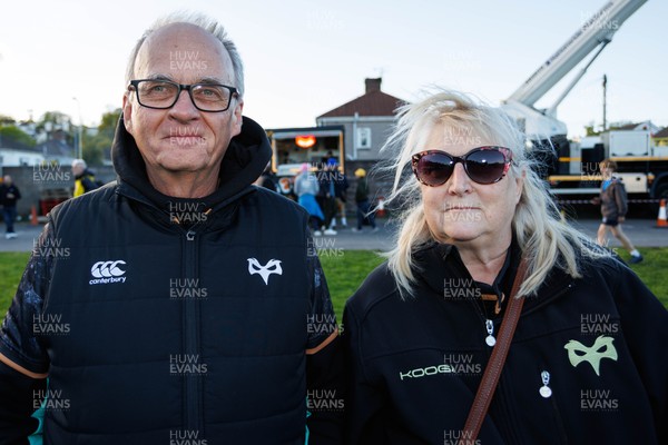 180426 - Ospreys v Hollywoodbets Sharks - United Rugby Championship - Ospreys fans before the match