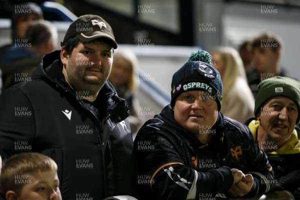 180426 - Ospreys v Hollywoodbets Sharks - United Rugby Championship - Ospreys fans during the match