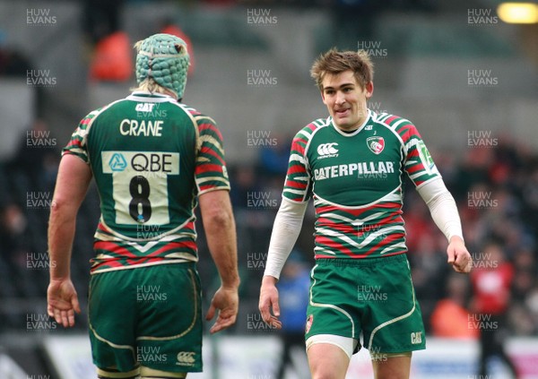 130113 Ospreys v Leicester Tigers - Heineken Cup -Leicester's Toby Flood and Jordan Crane talk tactics