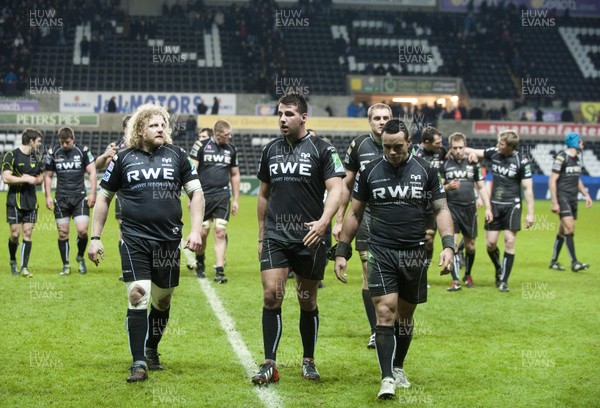 130113 - Ospreys v Leicester - Heineken Cup -    Ospreys' squad leave the field at the end of the match  