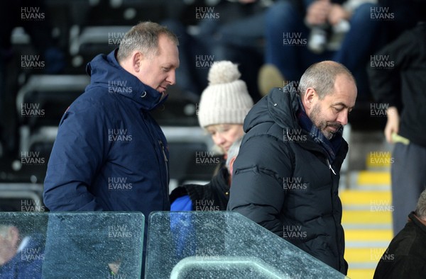 080116 - Ospreys v Leinster - Guinness PRO12 -Richard Hill (left) and Joe Lydon leave the stands