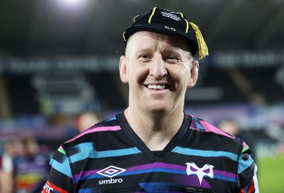 140123 - Ospreys v Montpellier - European Rugby Champions Cup - Bradley Davies of Ospreys gets his 50th European cap