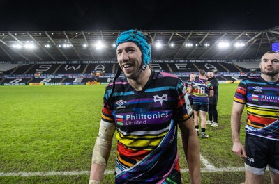 140123 - Ospreys v Montpellier - European Rugby Champions Cup - A happy Justin Tipuric of Ospreys at full time