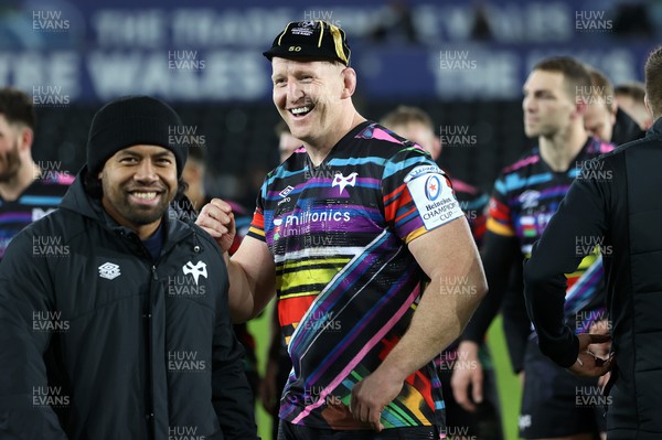 140123 - Ospreys v Montpellier - European Rugby Champions Cup - Bradley Davies of Ospreys gets his 50th European cap