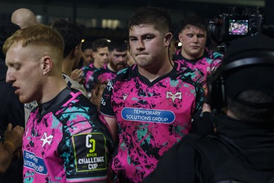 170126 - Ospreys v Montpellier Herault Rugby - EPCR Challenge Cup - Kian Hire of Ospreys at the end of the match