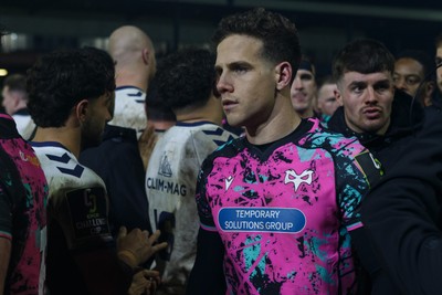170126 - Ospreys v Montpellier Herault Rugby - EPCR Challenge Cup - Kieran Hardy of Ospreys at the end of the match