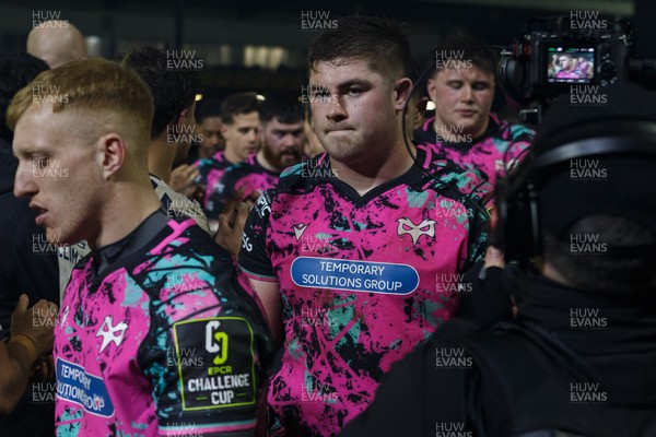 170126 - Ospreys v Montpellier Herault Rugby - EPCR Challenge Cup - Kian Hire of Ospreys at the end of the match