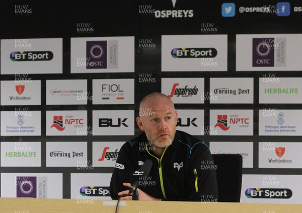 070315 - Ospreys v Munster - GuinnessPro12 -Ospreys head coach Steve Tandy answers question from the press