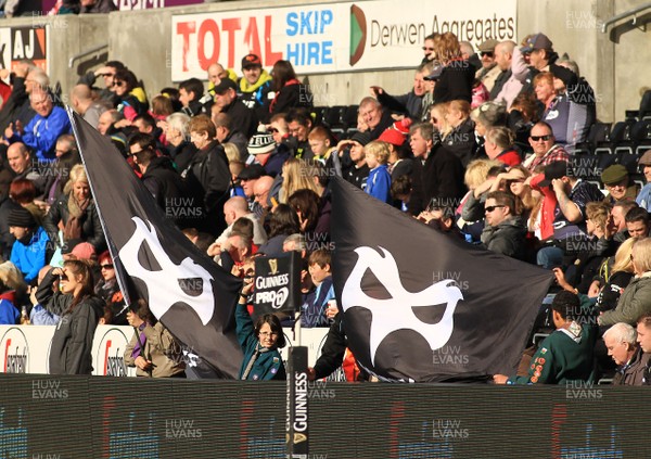 070315 - Ospreys v Munster - GuinnessPro12 -Flag bearers at The Ospreys