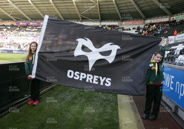 070315 - Ospreys v Munster - GuinnessPro12 -Flag bearers at The Ospreys