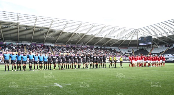 130915 - Ospreys v Munster, Guinness PRO12 - Ospreys and Munster lead the minutes silence in memory of former All Black and Ospreys player Jerry Collins who died during the summer 