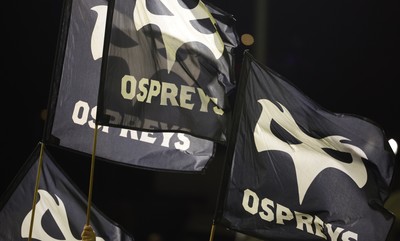 201225 - Ospreys v Munster, United Rugby Championship - Ospreys flags ahead of the match