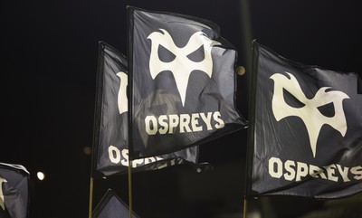 201225 - Ospreys v Munster, United Rugby Championship - Ospreys flags ahead of the match
