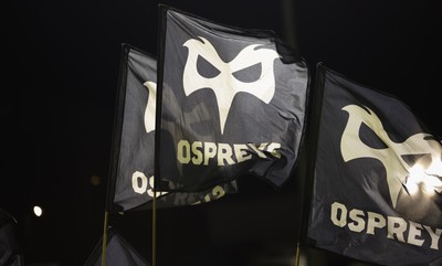 201225 - Ospreys v Munster, United Rugby Championship - Ospreys flags ahead of the match