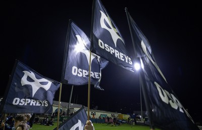 201225 - Ospreys v Munster, United Rugby Championship - Ospreys flags ahead of the match