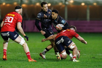 201225 - Ospreys v Munster - United Rugby Championship - Keelan Giles of Ospreys