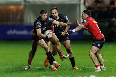201225 - Ospreys v Munster - United Rugby Championship - Max Nagy of Ospreys on the attack