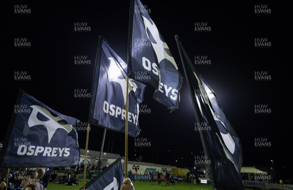 201225 - Ospreys v Munster, United Rugby Championship - Ospreys flags ahead of the match