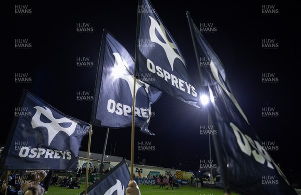 201225 - Ospreys v Munster, United Rugby Championship - Ospreys flags ahead of the match