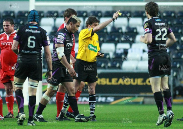 23.04.11 Ospreys v Munster - Magners League - Ospreys' Jerry Collins is sin-binned late in the game. 