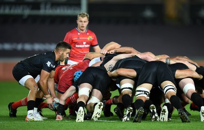 231021 - Ospreys v Munster - United Rugby Championship - Rhys Webb of Ospreys feeds the scrum