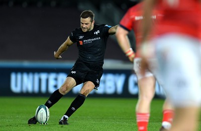 231021 - Ospreys v Munster - United Rugby Championship - Stephen Myler of Ospreys kicks at goal