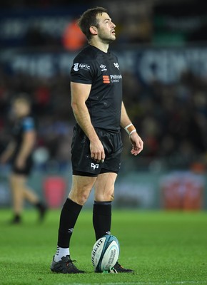 231021 - Ospreys v Munster - United Rugby Championship - Stephen Myler of Ospreys kicks at goal