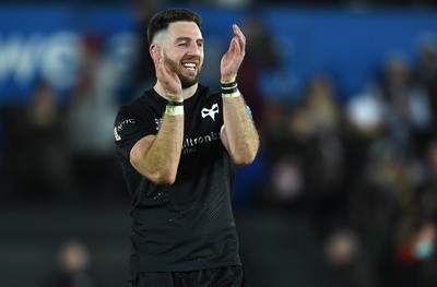 231021 - Ospreys v Munster - United Rugby Championship - Alex Cuthbert of Ospreys at the end of the game