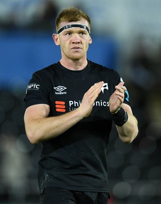 231021 - Ospreys v Munster - United Rugby Championship - Sam Cross of Ospreys at the end of the game