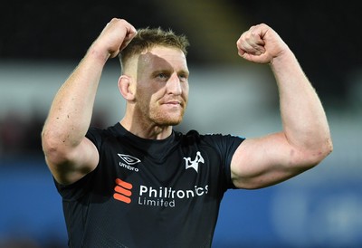 231021 - Ospreys v Munster - United Rugby Championship - Bradley Davies of Ospreys at the end of the game