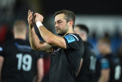 231021 - Ospreys v Munster - United Rugby Championship - Stephen Myler of Ospreys at the end of the game