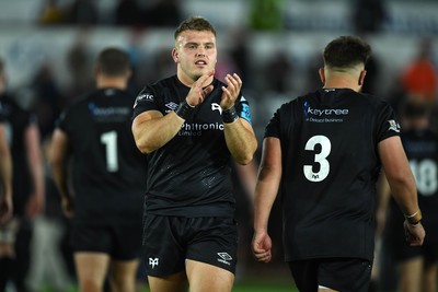 231021 - Ospreys v Munster - United Rugby Championship - Ifan Phillips of Ospreys at the end of the game