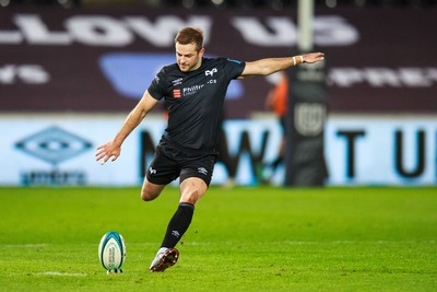 231021 - Ospreys v Munster - United Rugby Championship - Stephen Myler of Ospreys kicks a penalty