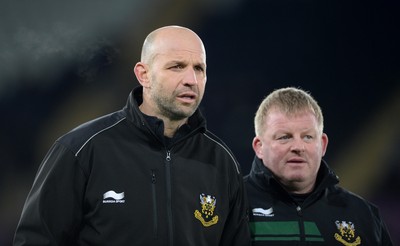 180115 - Ospreys v Northampton Saints - European Rugby Champions Cup -Northampton coach Jim Mallinder and Dorian West