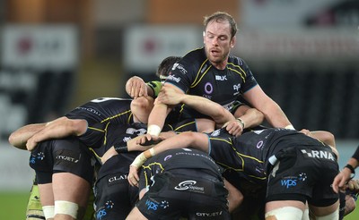 180115 - Ospreys v Northampton Saints - European Rugby Champions Cup -Alun Wyn Jones of Ospreys